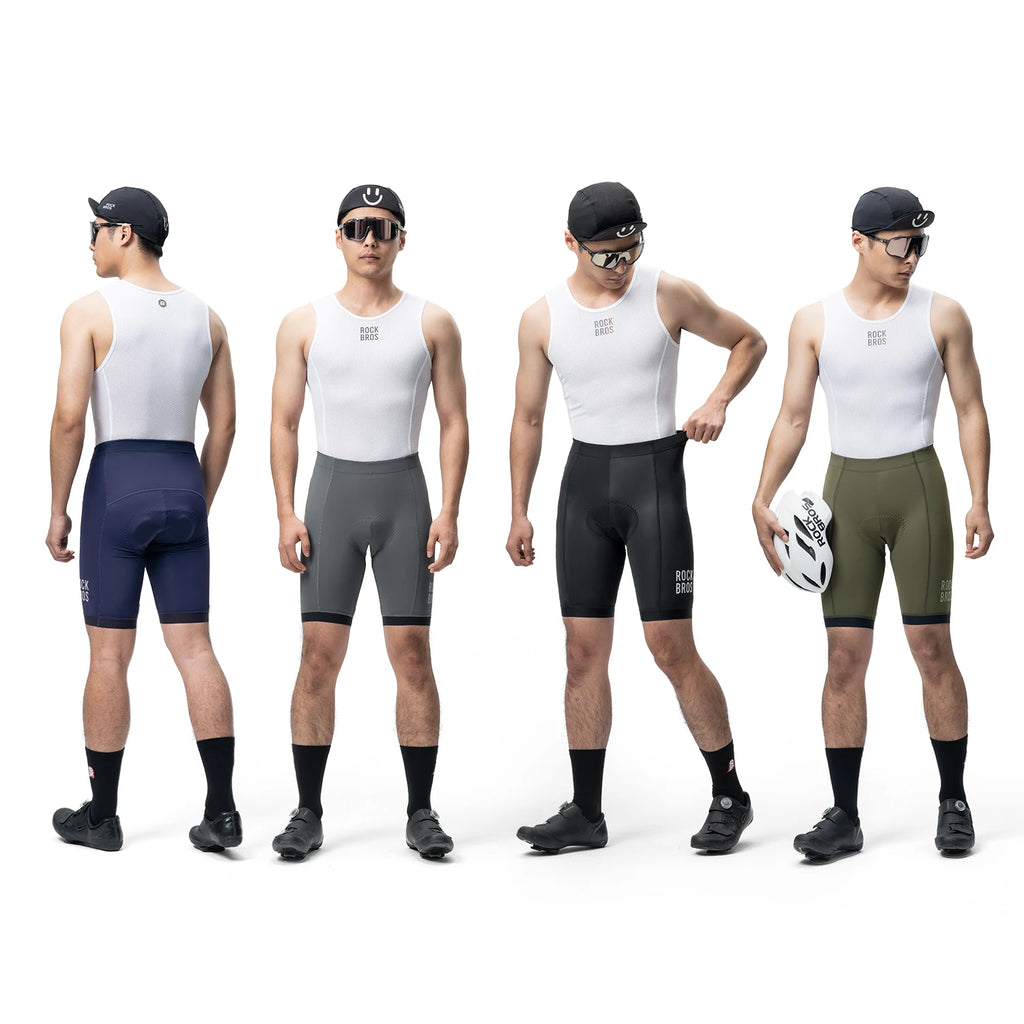 ROCKBROS Summer Cycling Shorts Lightweight Elastic Qucik Dry Breathable With Soft Sponge Pad Shock Absorption Men Cycling Shorts