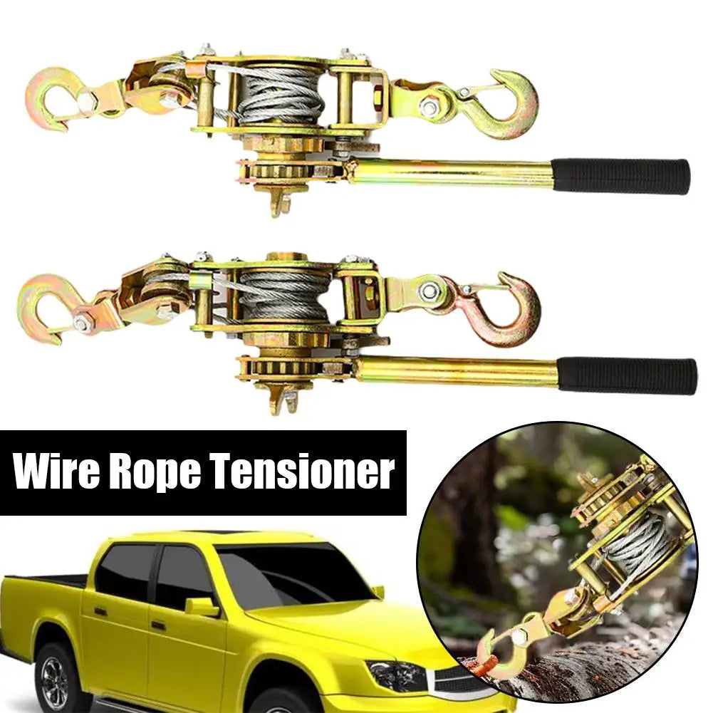 Rope Tightener Heavy Duty Cord Tightener Heavy Duty Lifting Pulley Manual Tensioner Wire Ratchet Tensioner Ratcheting Rope