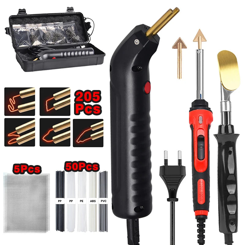 100W Plastic Welding Machine Kit Automotive Bumper Crack Repair Gun With Iron Hot Stapler Welding Soldering Iron Garage Tool