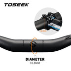 TOSEEK ZF-ONE Carbon MTB Handlebar 31.8mm Clamp Flat/Rise 580-760mm