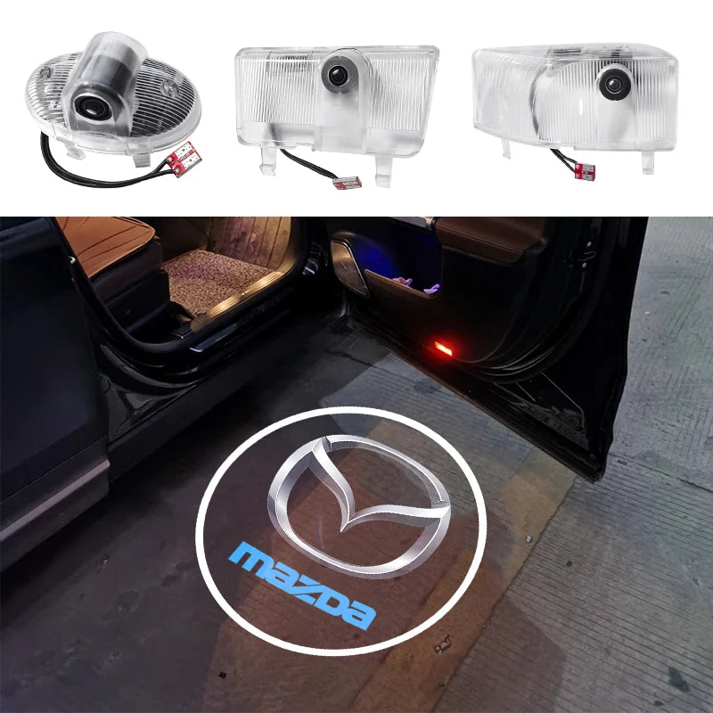 2pcs/set Car Led Logo Door Light Laser Projector Ghost lamp Welcome Light For Mazda 6 8 Atenza Axela RX-8 RX-9 Ruiyi Accessories