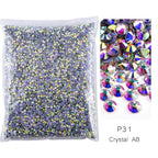 Oleeya Wholesale Bulk High Quality Grade AAAAA Rhinestones Shiny crystal /AB Flatback hotfix Rhinestone SS6-SS50 for clothes DIY
