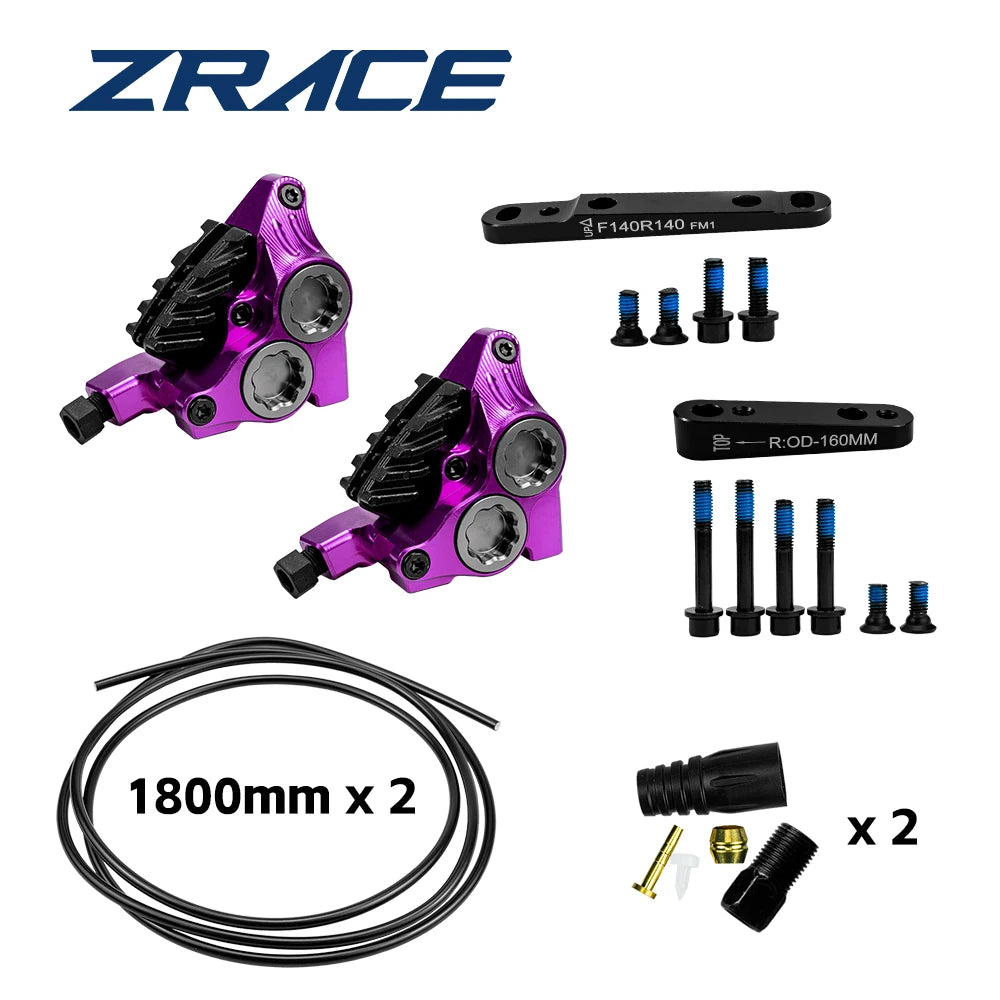 ZRACE XG4 Road Hydraulic Brake Caliper Flat Mount Four-piston Caliper, Ice Technology Brake Pads, CNC lightweight