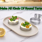 10PCS Perforated Tart Rings Round Stainless Steel Mousse Cake Ring Mold for Baking Pastry French Dessert Mousse Home Baking Tool