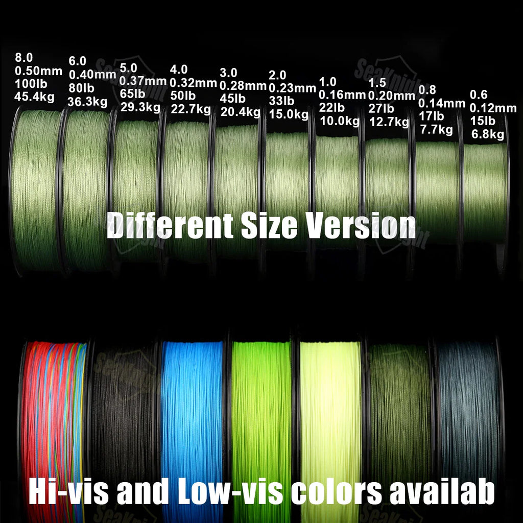 SeaKnight Brand W8 II Series Fishing Lines 8 Weaves 500m 300m 150m Upgrade Strong Braided PE Line for Seawater fishing 15-100LBs