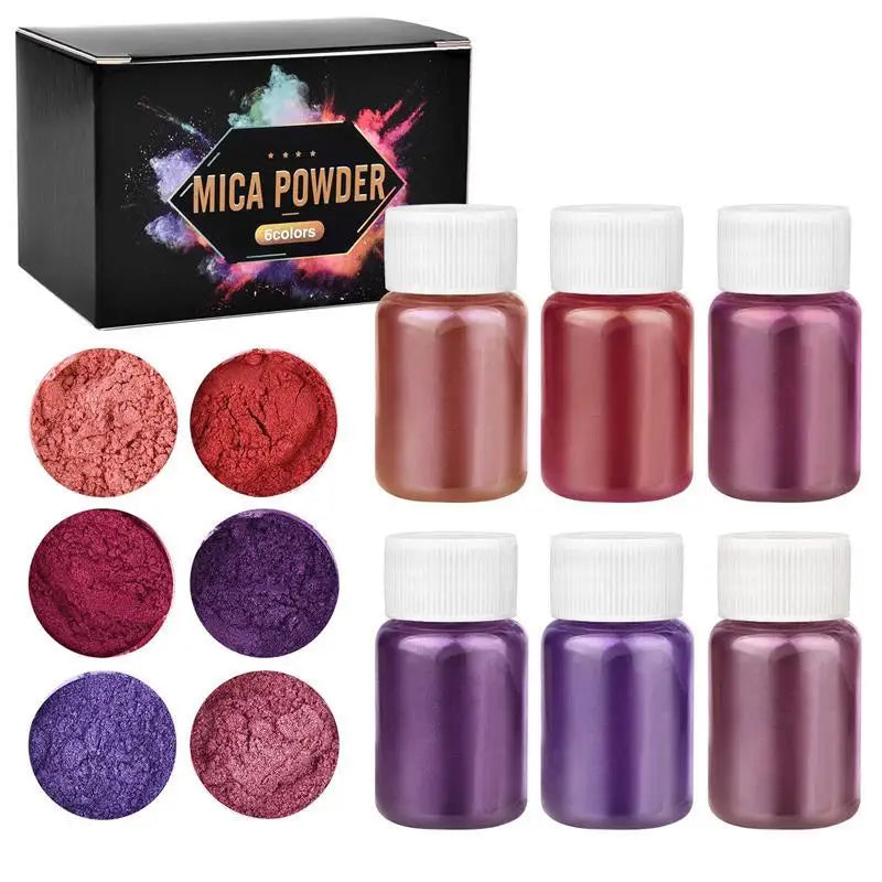 6/24/30Colors Epoxy Resin Dye Mica Powder Powdered Pigments Set Resin Mica Pearlescent Resin Pearl Natural Micas Colorants Resin