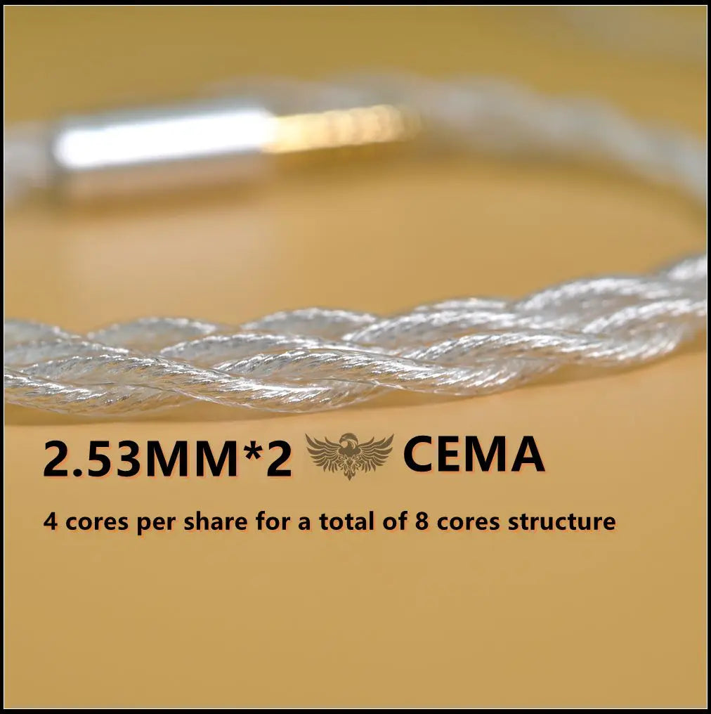 Falcon Series special price 8-core soft earphone upgrade cable PC copper silver plated 0.78mm IE900 N5005 IPX QDCSpecial sale