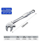 Self-Locking Spring Ratchet Wrench Motorcycle Repair Heavy-Duty Adjustable Crab Claw Wrench for Motor – Extra-Large Jaw Opening