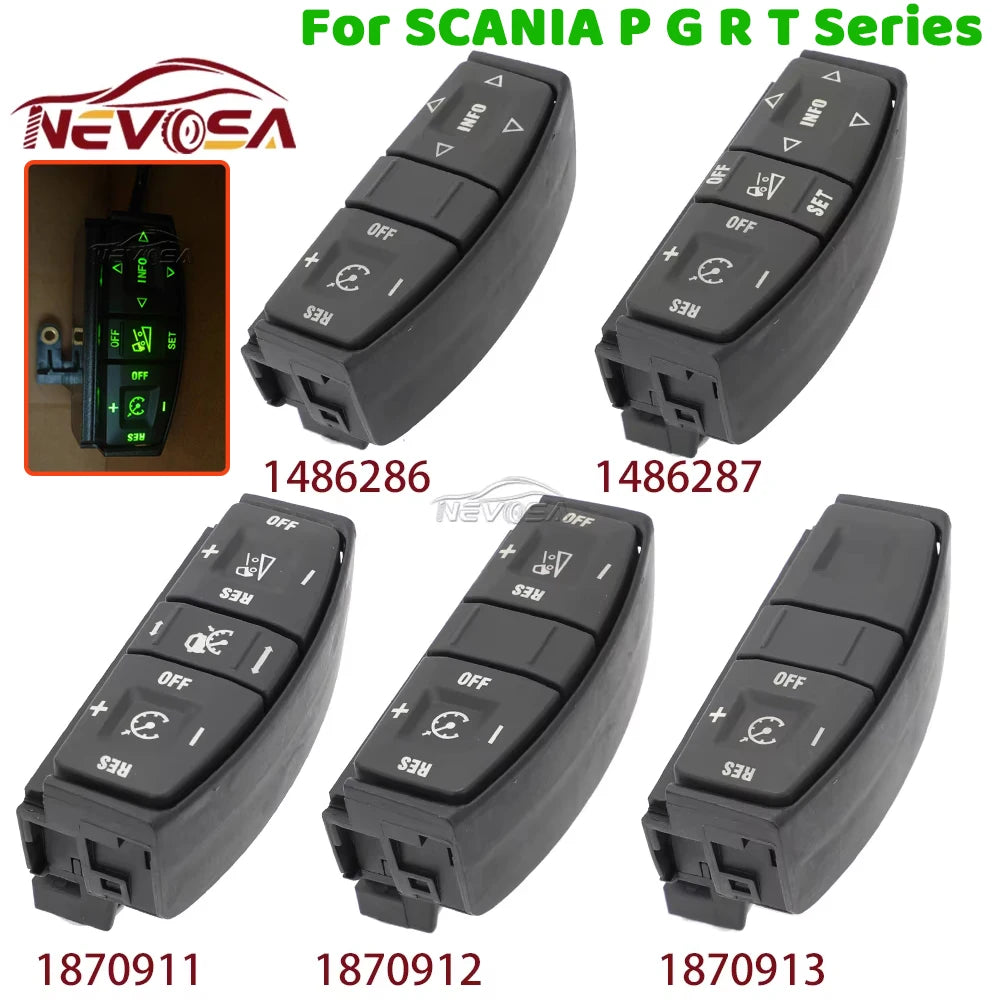 NEVOSA For SCANIA P G R T Series Truck Steering Wheel Module Telephone Menu Switch Adaptive Cruise Control Switch Button 1870912