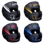 Boxing Headgear Helmet for Kickboxing Muay Thai MMA Sanda Training, Red/Blue/White, S-XL