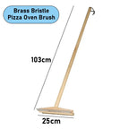 SHANGPEIXUAN Professional Pizza Oven Copper Brush Scraper Household Grill Brass Cleaning Brush with 21 inch Aluminium Handle