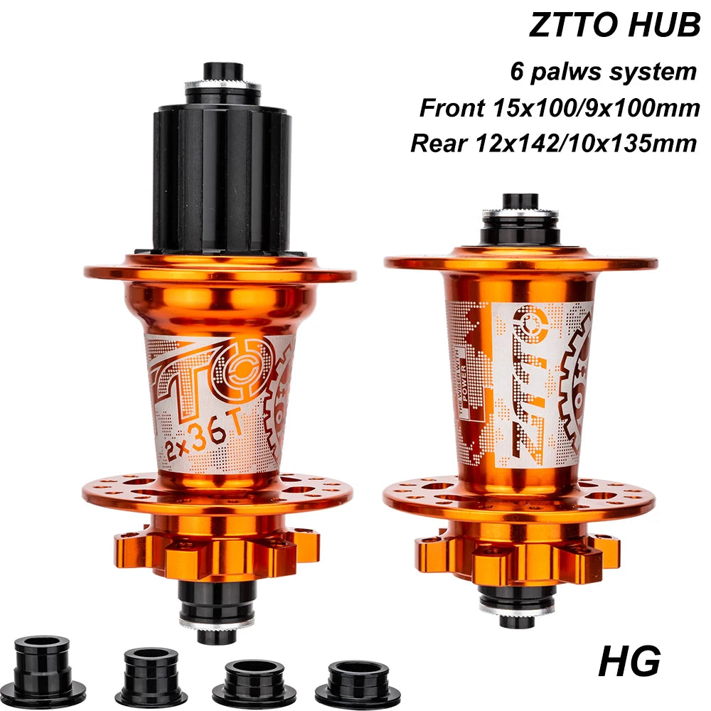 ZTTO Mountain Bike Hub 32 Holes 6 Pawls Disc Brake Bearing 10 11 12 Speed XD Thru Axle Quick Release Bicycle Wheel 142 135mm