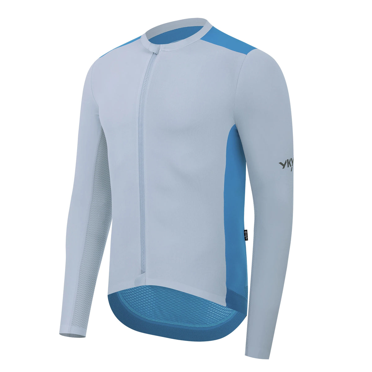 YKYWBIKE Men's Long Sleeve Cycling Jersey SPF 50 Lightweight Road Bike Shirt, Sizes S-3XL