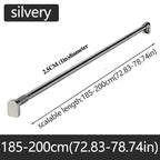 Adjustable Stainless Steel Shower Curtain Rod Clothes Drying Rack No-Drill Telescopic Pole for Laundry Room Bathroom