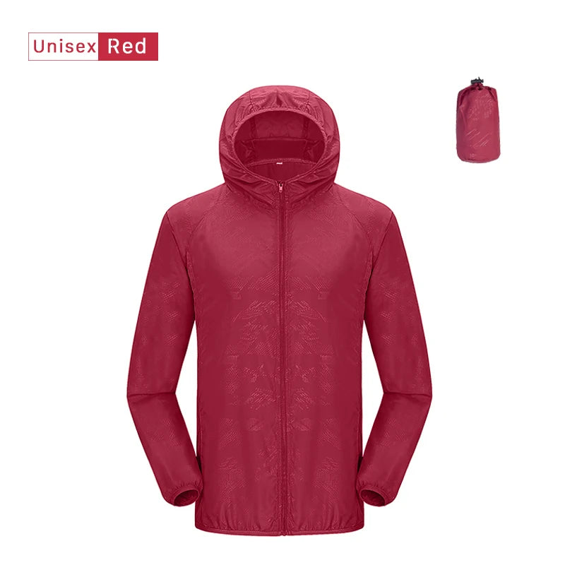 JNLN Camping Rain Jacket Men Women Waterproof Sun Protection Clothing Fishing Hunting Clothes Quick Dry Windbreaker With Pocket