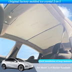 Sunshades For Tesla Model 3 Sunroof Highland 2025 Model Y 2020-26 Ice Cloth Buckle Sun Pare Glass Front Rear Skylight Accessory