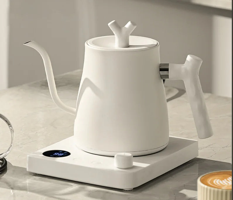 1000W Electric Gooseneck Kettle 1000ml 304 Stainless Steel Coffee Pot Intelligent Temperature LED Display for Coffee Tea