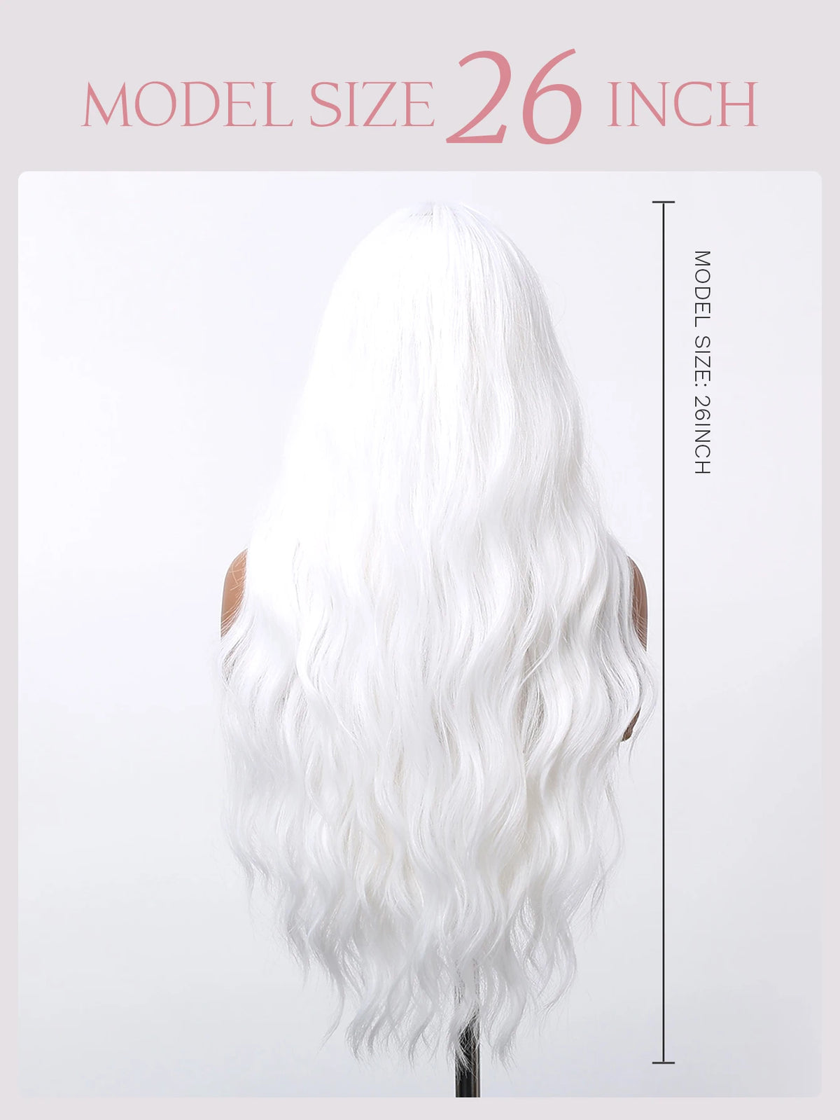 Silver White Medium Large Wave Synthetic Long Curly Hair Fashionable Elegant Pure White Imitation Wig Women's Wig