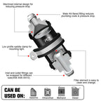 WLR - PQY BLACK AN6 / AN8 / AN10 Adaptor Fittings Inline Fuel Filter E85 Ethanol With 100 Micron Stainless Steel Element