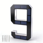 12CM Solar Lighted House Number Outside Light-up LED Address Number Waterproof House Number Light Address Sign Home Decor