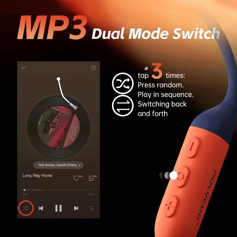 POLVCDG Bone Conduction Swimming Headphones IPX8 Waterproof, 32GB, Bluetooth 5.4 - X16