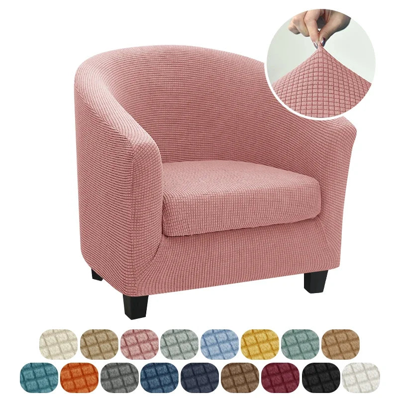 Jacquard Club Tub Chair Cover Stretch Accent Armchair Slipcover Cushion Cover Elastic Single Sofa Slipcovers for Living Room