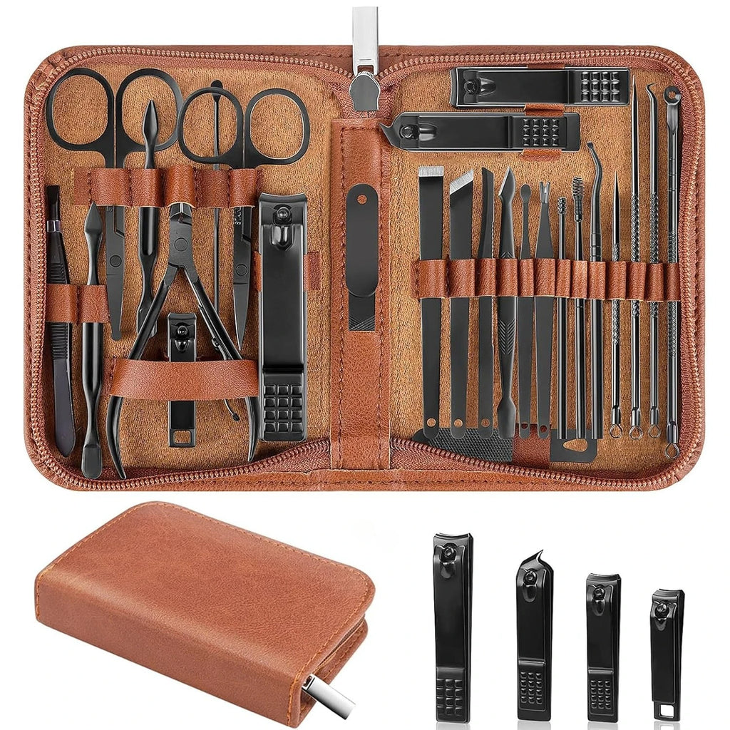 Nail Clippers Set 26 Piece Manicure Set & Pedicure Kit Stainless Steel Fingernail & Toenail Clipper Cutters Nail Care Tools