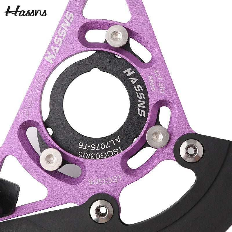 MTB Chain Guide Single Chainring Stabilizer 32-38T Anti-Drop Device, Black/Blue/Red