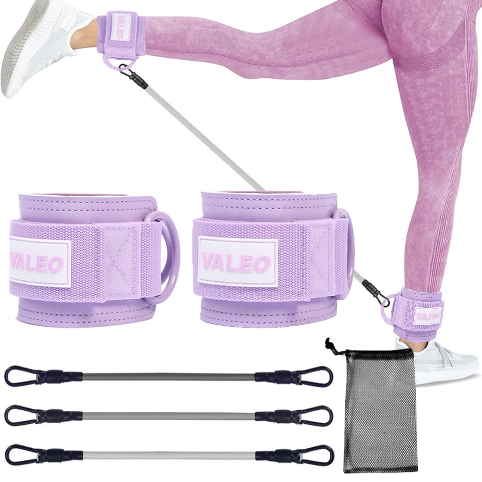 LOOGDEEL Resistance Bands Set Ankle Straps Adjustable Foot Support Padded Cuff Ankle Weight Leg Training Brace Yoga Sport Tool