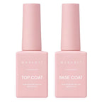 Makartt No Wipe Top Coat and Base Coat Kit, Clear Gloss Shiny Stain Resistant General Gel Top Coat Nail Polish UV and Primer