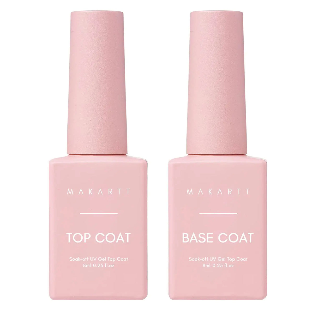 Makartt No Wipe Top Coat and Base Coat Kit, Clear Gloss Shiny Stain Resistant General Gel Top Coat Nail Polish UV and Primer