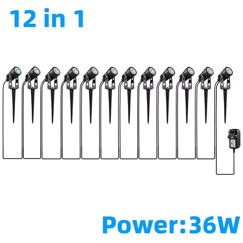 Led Garden Lights Outdoor Lawn Lamp Safety Low Voltage Street Lights IP65 Waterproof 2/4/6/12 in 1 Landscape Lighting Warm White