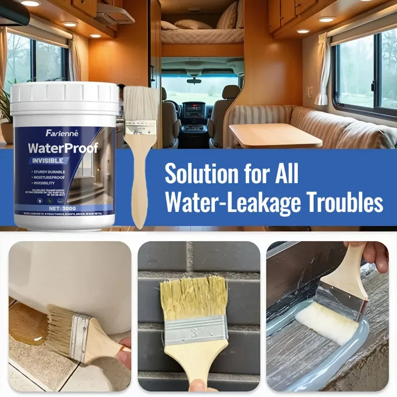 Super Invisible Transparent Waterproof Sealant, Nano Leak-Proof Coating, Crystal Clear Sealing Glue -Once solution the recurring