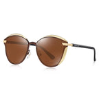 BARCUR Style Polarized Sunglasses For Women Catmore Round Sun Glass Ladies Woman Eyewear Accessory UVAB Protection