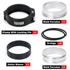 Aluminum quick release V-band clamp 2.5in/3in (63/76mm) pinless HD, intercooler pipe
