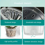 5Pcs 11/12.5/14/15/17cm Planter Pots with Side Holes Orchid Flowerpot with Trays Breathable Transparent Plastic  Flowerpot