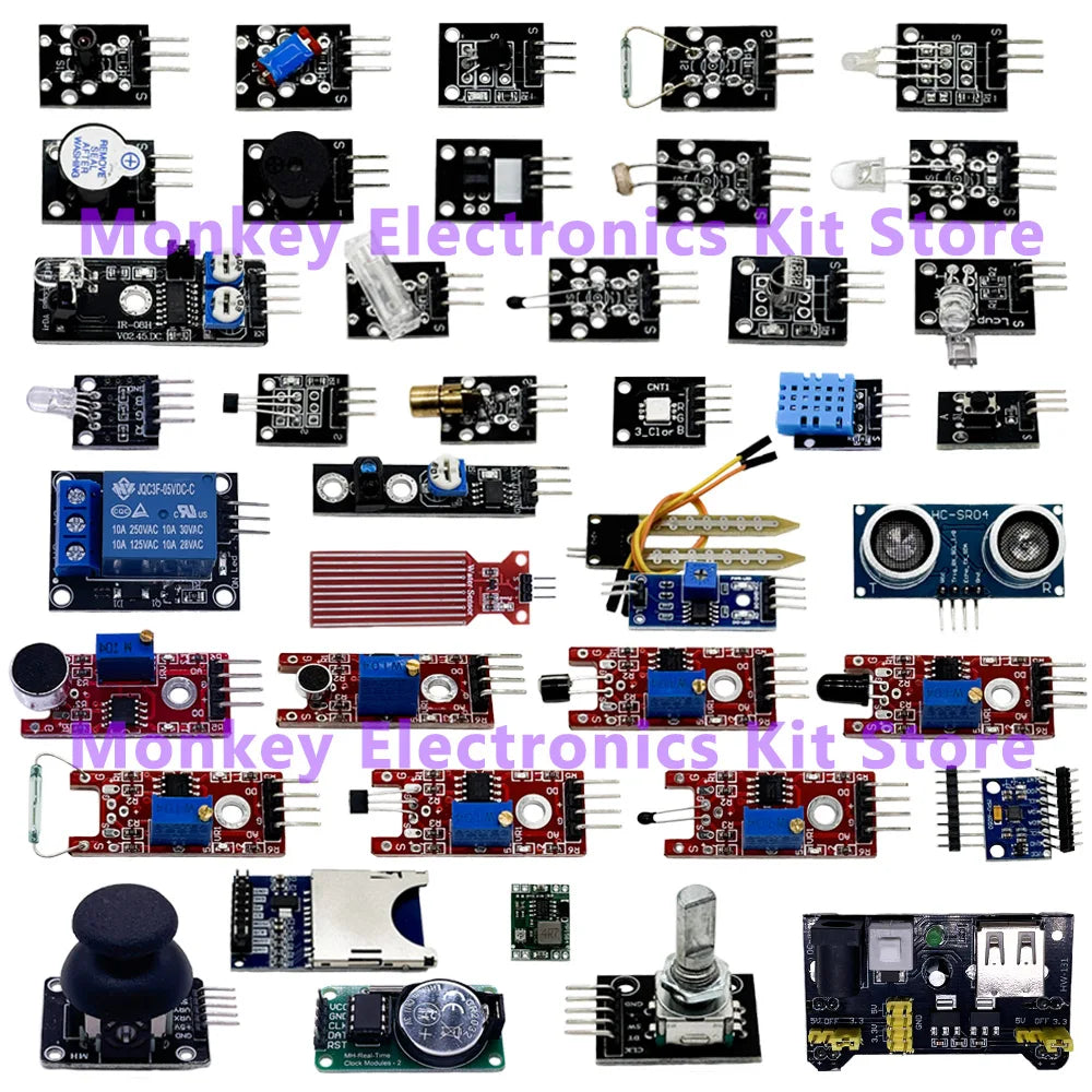 45 in 1 Sensors Modules and  16 Kinds Starter Kit For Arduino Raspberry Pi , Better Than 37 in 1 With Box DIY UNO R3 MEGA2560