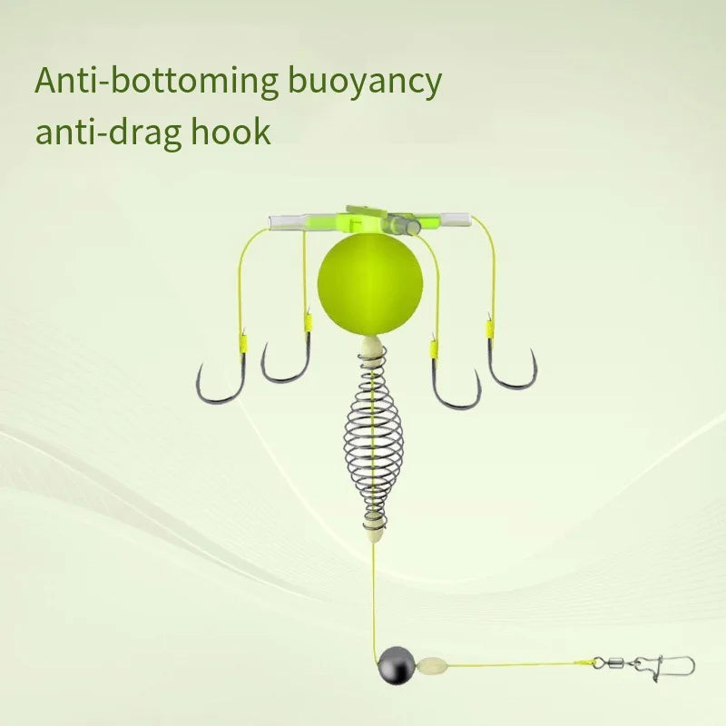 Newest 1-5PCS Hook Fishing Bait Cage Four Hook Carbon Steel Line Group Feeder Sinker Float Sharp Fishing Spring Bait Cage Tools