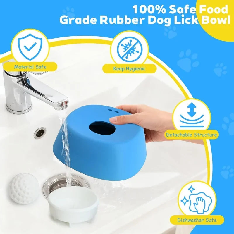 Anti-Choking Slow Feeder Dog Bowl Non-Slip 3/4 Cup - Lick Toy for Liquid Treats Bone Broth Yogurt