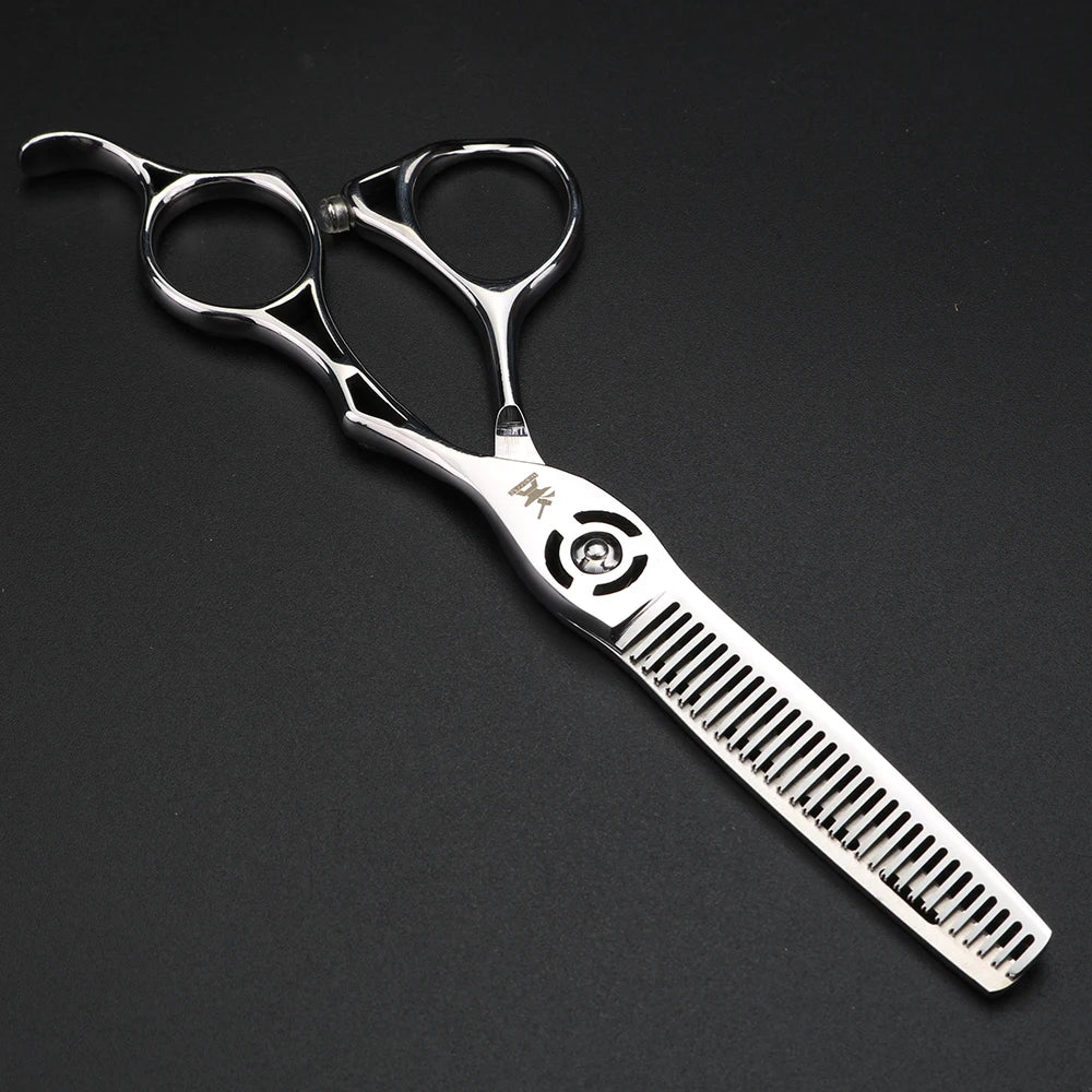 XUANFENG 6-inch hollow handle scissors, hairdresser cutting scissors and thin scissors made of 440c steel