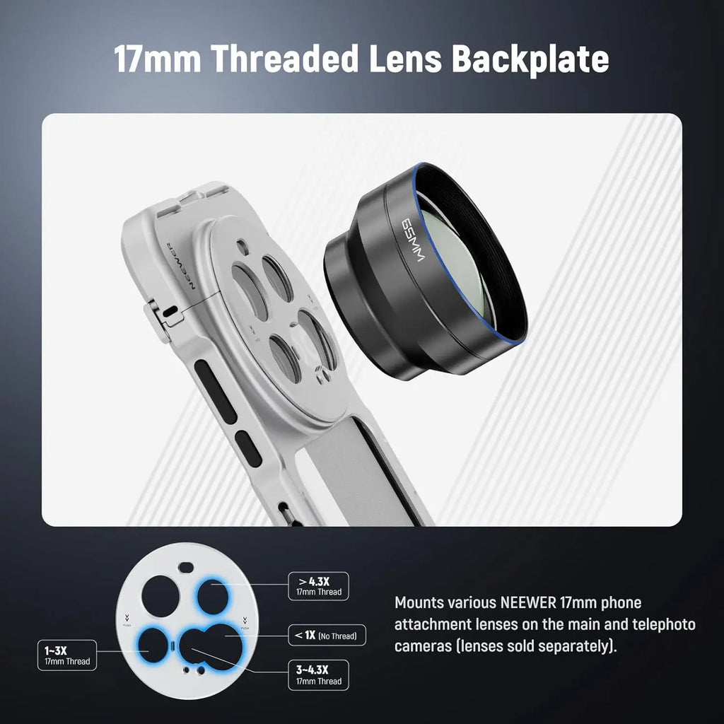 NEEWER Phone Cage Case Quick Release Video Rig Case Phone Stabilizer Holder For Xiaomi 15 Ultra with 67mm Filter Adapter
