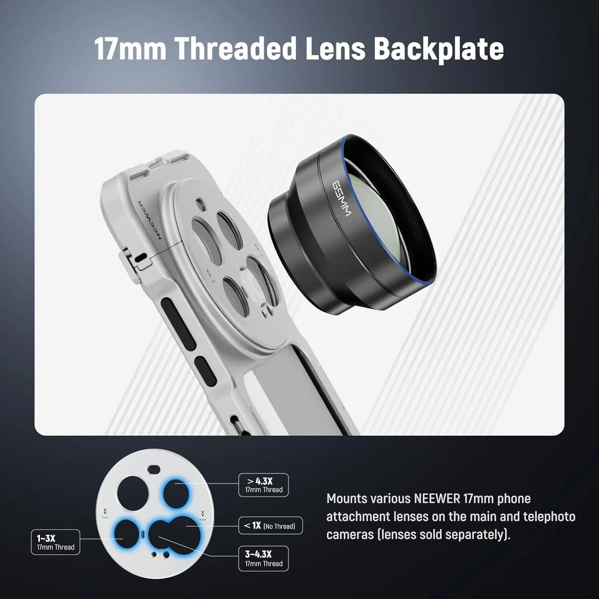 NEEWER Phone Cage Case Quick Release Video Rig Case Phone Stabilizer Holder For Xiaomi 15 Ultra with 67mm Filter Adapter