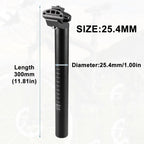 Bike Seatpost 300mm Aluminum Alloy Seat Post for MTB/Road Bike, 25.4-31.6mm