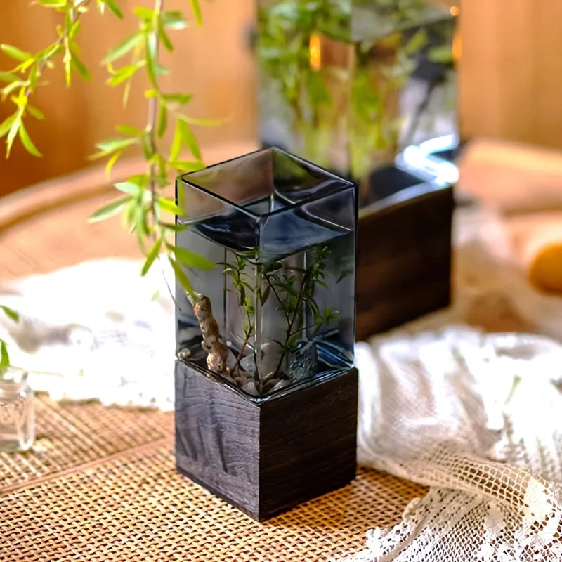 Acrylic Vase with Base, Nordic Style Clear Flower Vase for Table Centerpiece, 1pc