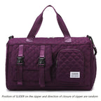 Durable Nylon Travel Duffle Bag, Portable Sports Gym Bag for Overnight Trips Shoulder Duffel Training Bag, Spacious Argyle