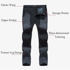 Fanuocetar Mens Hiking Pants Winter Warm Fleece SoftShell Waterproof Windproof Outdoor Ski Trekking Climbing Thick Rain Trousers