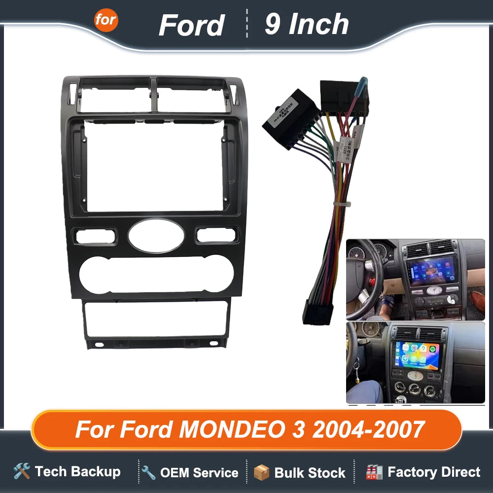 9 Inch For Ford MONDEO 3 2004-2007 Car Radio Android MP5 Player Stereo Casing Frame 2 Din Head Unit Fascia  Dash Board Cover