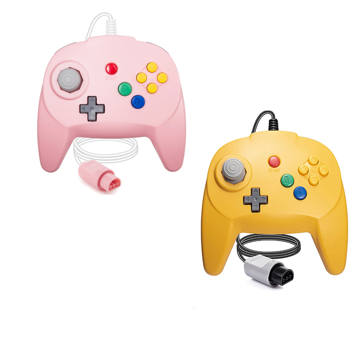 N64 Wired Controller Gamepad with Joystick, Plug & Play, 2 Pack, Multiple Colors