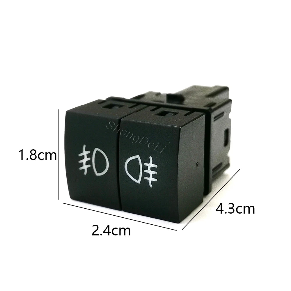1 PC Green LED Car Dual Switch Fog Lights Radar Power Supply LED DRL Headlight On Off Switch Button Fit for Nissan X-TRAIL 2023