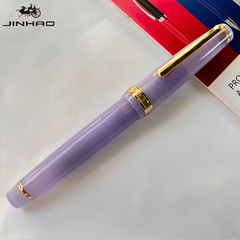 Jinhao 82 Fountain Pen Golden Clip EF/F/M Nib Acrylic Ink Pen Luxury Writing Pens for Stationery Business Office School Supplies